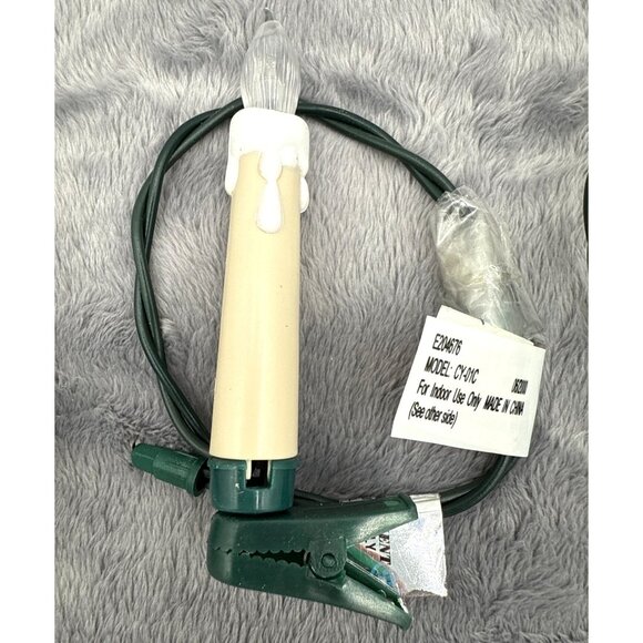 VTG 12 CHISTMAS CLIP ON CANDLE LIGHTED ORNAMENTS PLUGS INTO STRING TREE LIGHTS - Picture 2 of 5